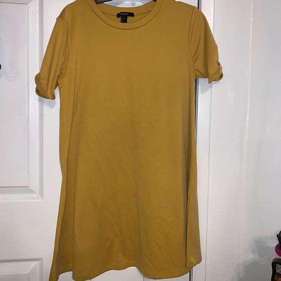 mustard yellow t shirt dress